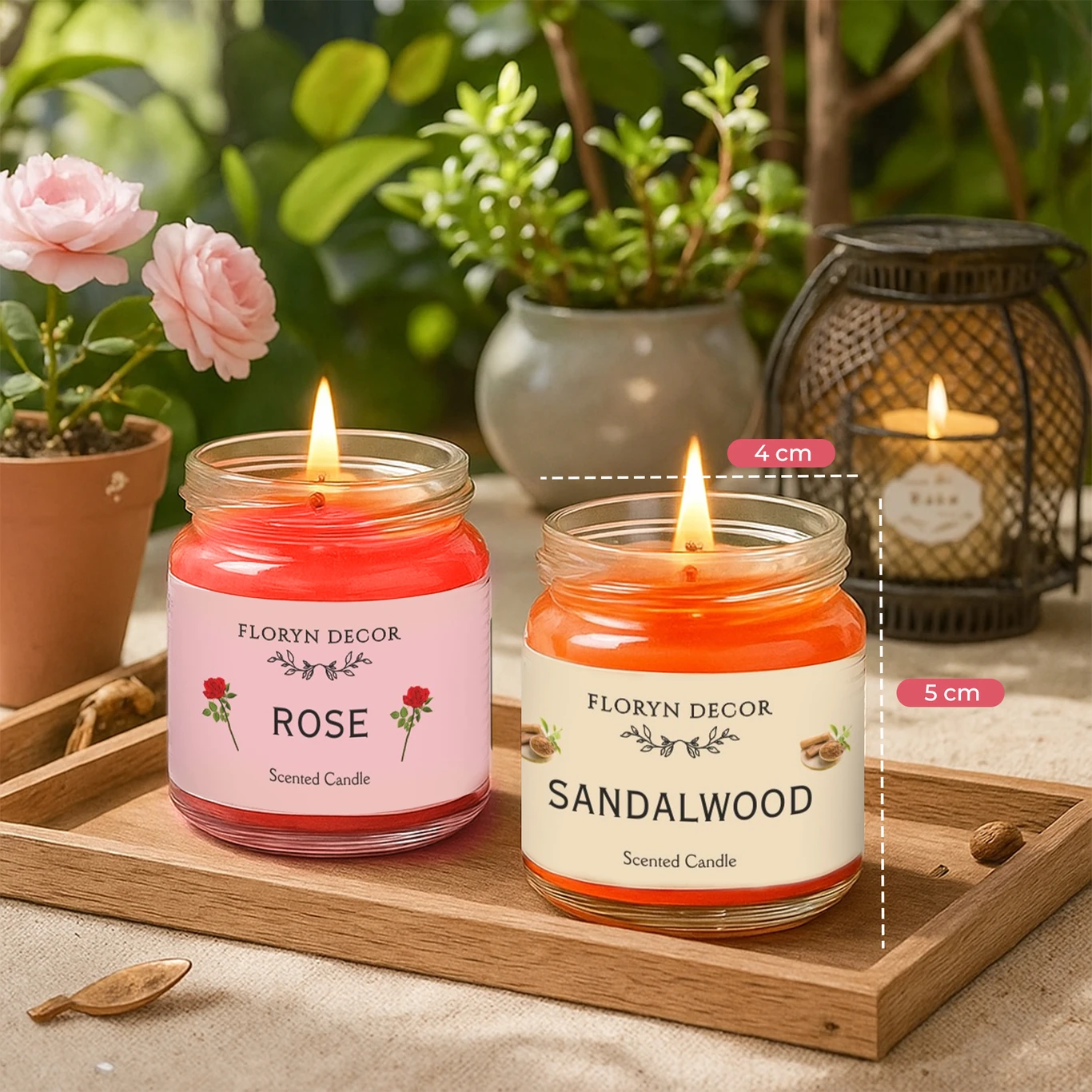 Floryn Decor Jar Scented Candles Gift Set – Pack of 6 (Pink) | Long Lasting Aromatic Candles for Home Decor & Gifts - Image 4