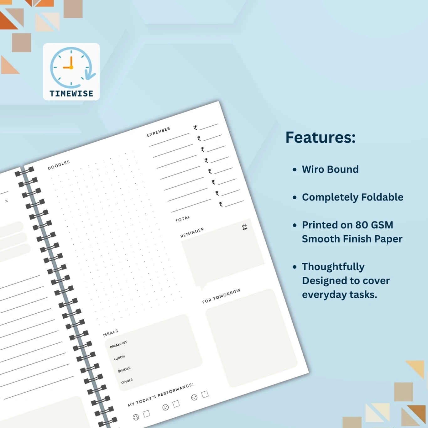 TimeWise A5 All-in-One Planner Diary – 146 Pages Unruled (Multicolor) | Daily Plannerr, Journal & Productivity Organizer - Image 4