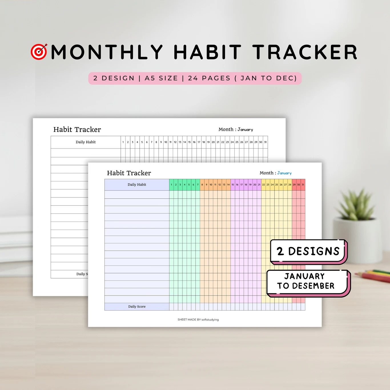 Study Loop Student Planner – Daily Habit Tracker & Focus Journal for Academic Success
